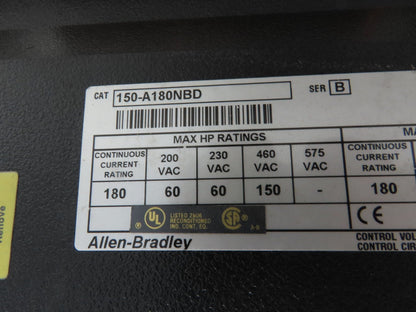 Allen Bradley 150-A180NBD SMC Plus Smart Motor Controller 3Ph 480v 150Hp