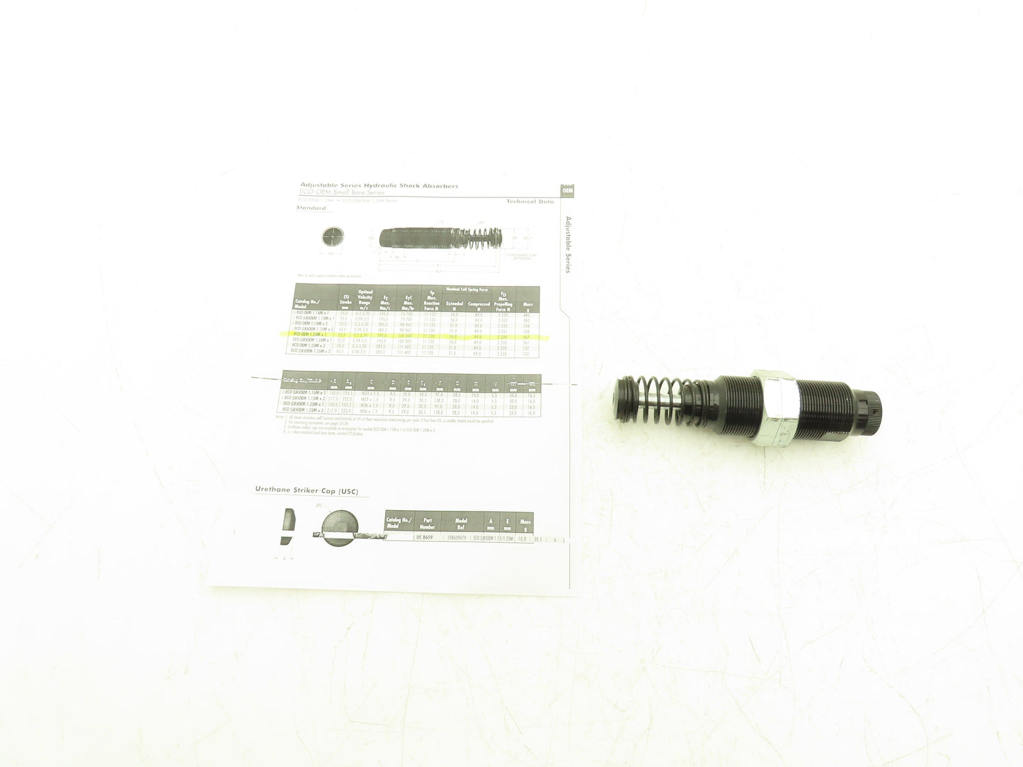 Enidine ECO OEM 1.25Mx1 Shock Absorber Hydraulic Adjustable 25mm Stroke M36x1.5