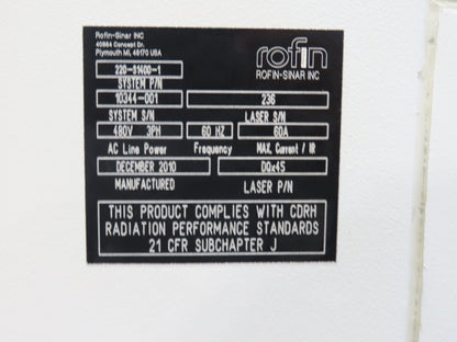 Rofin Sinar DQx45 Trumpf Laser TruMicro 7060 Solid State Edge Cutting Deletion