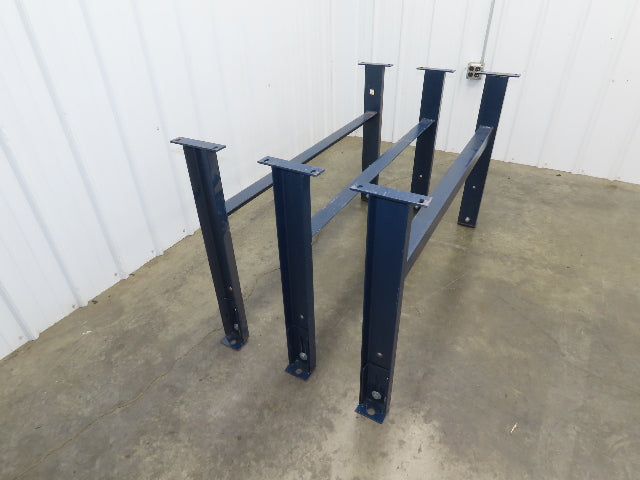 55"W Conveyor Leg Floor Support Heavy Duty Blue 32.75"-36.75"H  Lot of 3