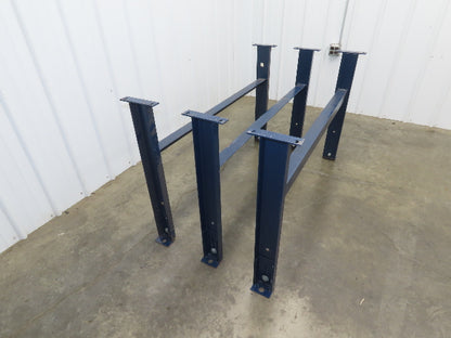 55"W Conveyor Leg Floor Support Heavy Duty Blue 32.75"-36.75"H  Lot of 3