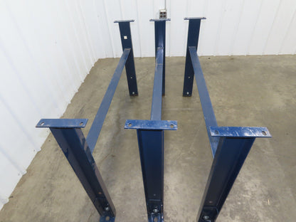 55"W Conveyor Leg Floor Support Heavy Duty Blue 32.75"-36.75"H  Lot of 3