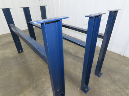 55"W Conveyor Leg Floor Support Heavy Duty Blue 32.75"-36.75"H  Lot of 3