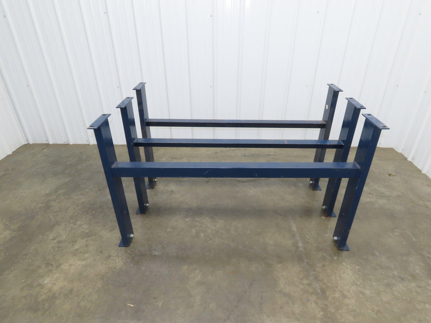 55"W Conveyor Leg Floor Support Heavy Duty Blue 32.75"-36.75"H  Lot of 3