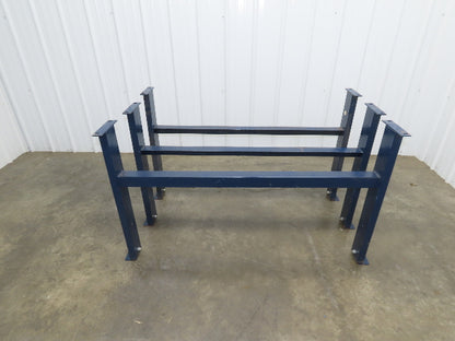 55"W Conveyor Leg Floor Support Heavy Duty Blue 32.75"-36.75"H  Lot of 3