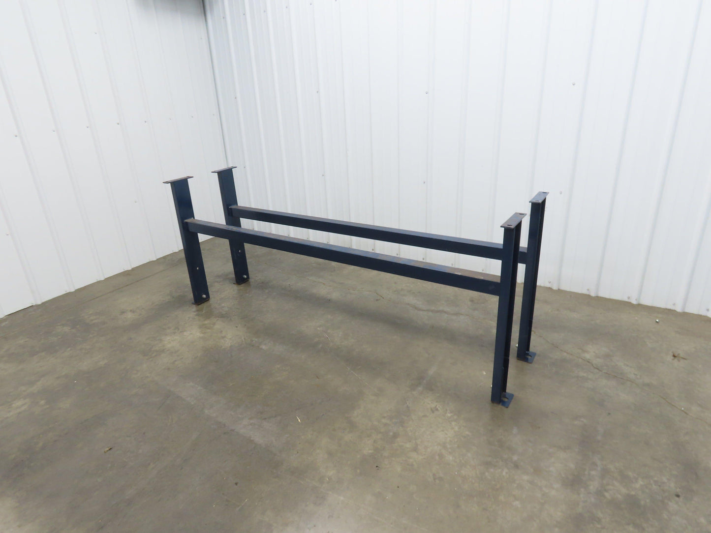 81"W Conveyor Leg Floor Support Heavy Duty Blue 32.75"-36.75"H  Lot of 2