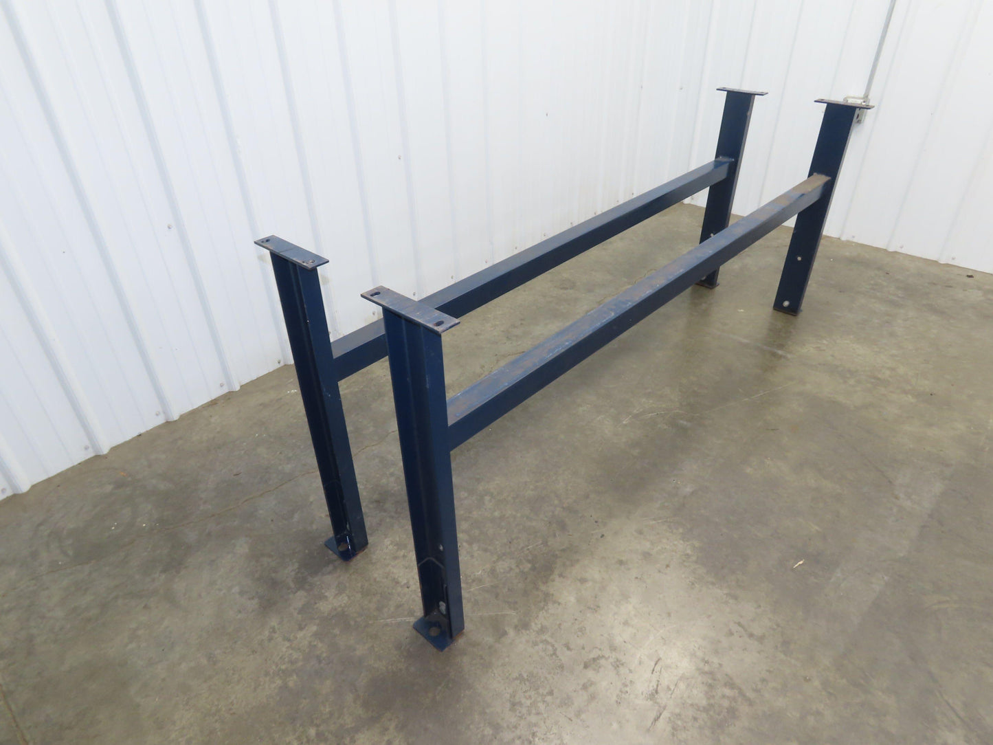 81"W Conveyor Leg Floor Support Heavy Duty Blue 32.75"-36.75"H  Lot of 2