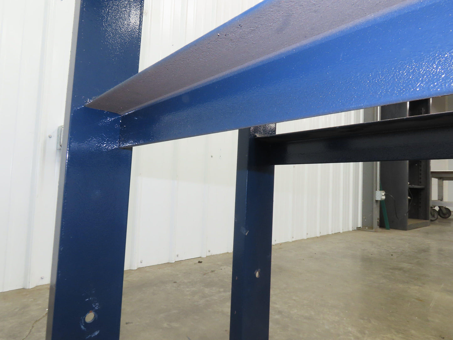 81"W Conveyor Leg Floor Support Heavy Duty Blue 32.75"-36.75"H  Lot of 2