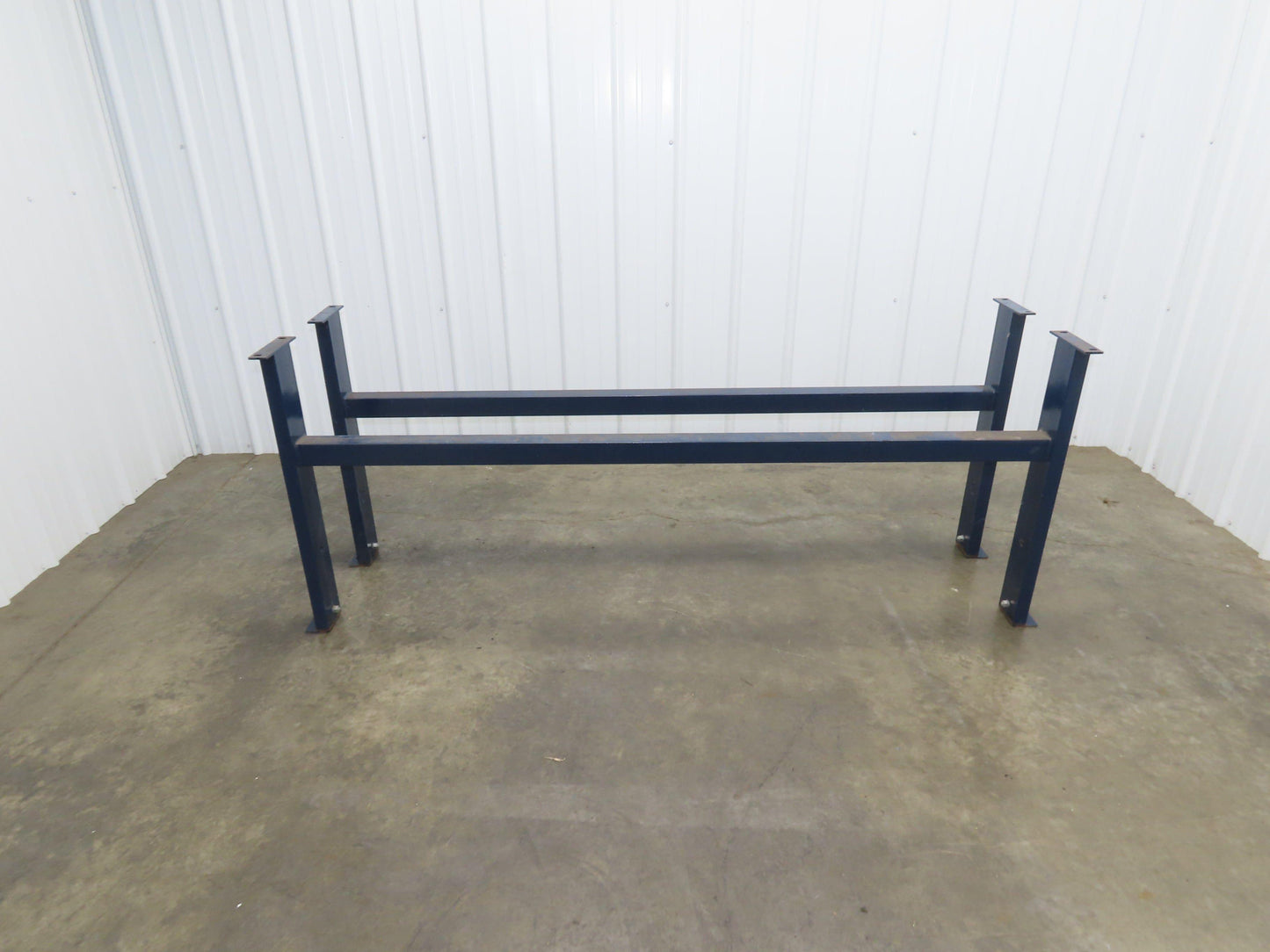 81"W Conveyor Leg Floor Support Heavy Duty Blue 32.75"-36.75"H  Lot of 2