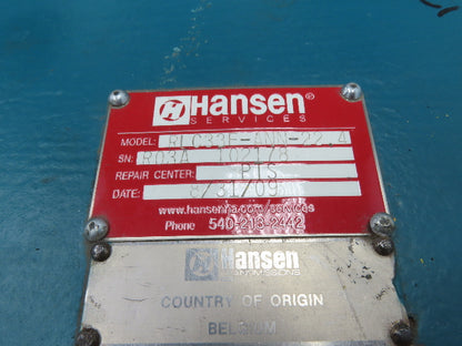 Hansen Transmission Gear Reducer 22.6:1 Gearbox 120Hp 77.3 RPM RLC33F-ANN-22.4