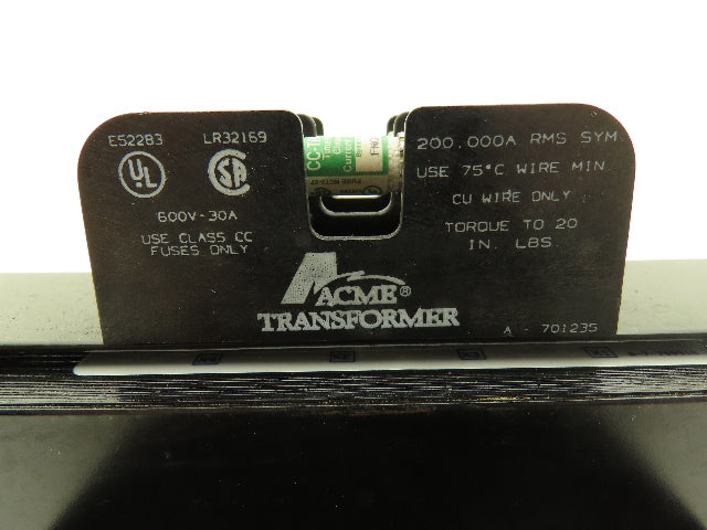 Acme TA-83220 Industrial Control Transformer 1kVA 240/480v Pri 120/240v Sec 1Ph