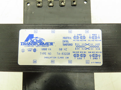 Acme TA-83220 Industrial Control Transformer 1kVA 240/480v Pri 120/240v Sec 1Ph