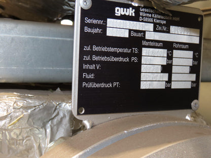 GWK Recirculating Water Cooled Chiller 40 Ton Cooling 25Hp 480V 2-Pump Unit