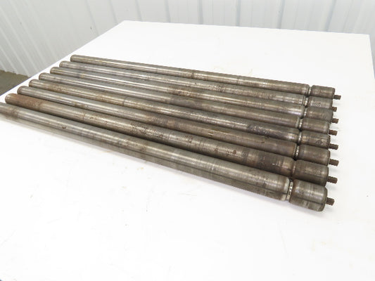 1.9" Conveyor Roller 39"BF Grooved O-Ring Galvanized Steel 7/16" Hex Lot of 8