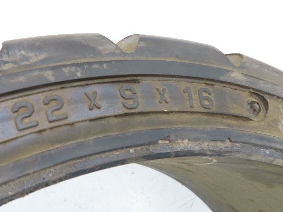 ITL 22x9x16 Press-On Forklift Tire Solid Cushion Traction Tread Black