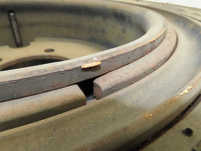 Deestone 28x8.15-15 Pneumatic Air Forklift Traction Tire 6-Lug Rim Guard Black