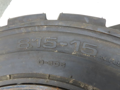 Deestone 28x8.15-15 Pneumatic Air Forklift Traction Tire 6-Lug Rim Guard Black