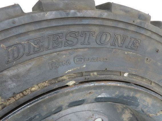 Deestone 28x8.15-15 Pneumatic Air Forklift Traction Tire 6-Lug Rim Guard Black