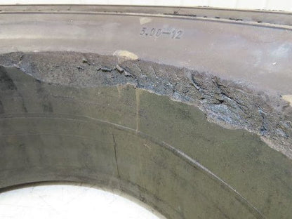 Rhino 7.00-12/5.00 Forklift Tire Resilient Solid Traction Black 25x7x12