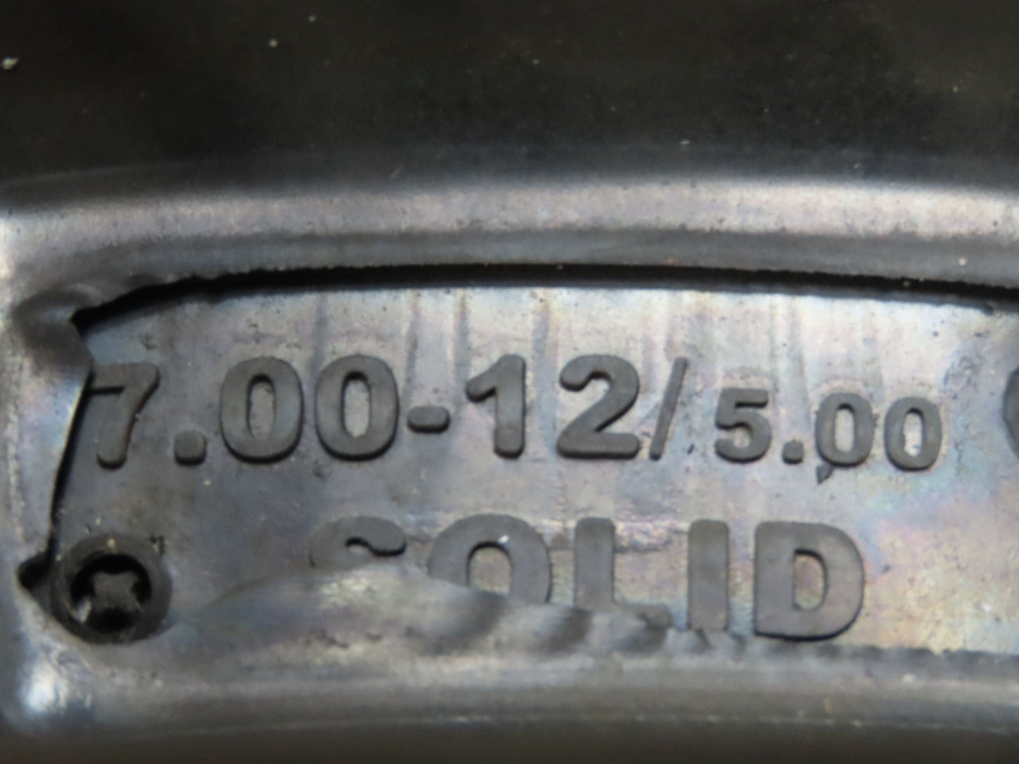 Rhino 7.00-12/5.00 Forklift Tire Resilient Solid Traction Black 25x7x12