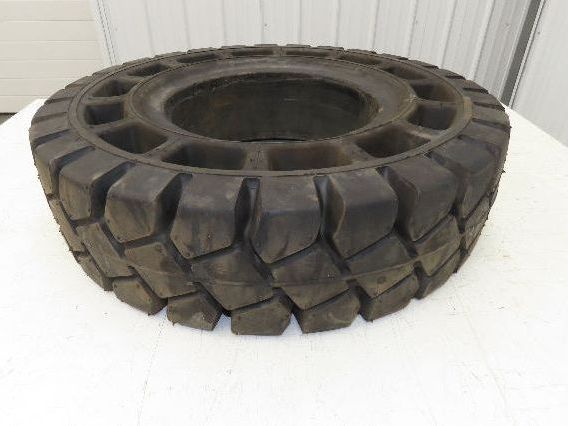 Rhino 7.00-12/5.00 Forklift Tire Resilient Solid Traction Black 25x7x12