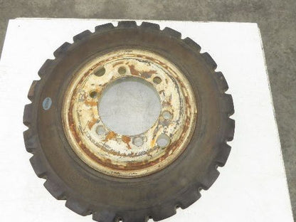 Bergougnan 28x7.00-15 Dual Forklift Tire Solid Traction Black 6-Lug Rim