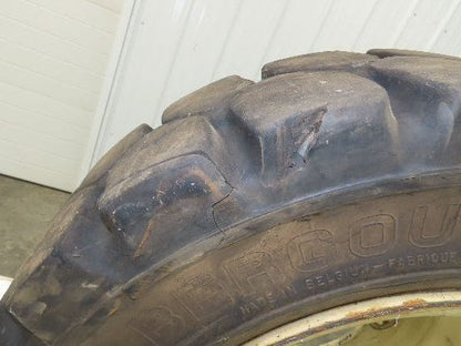 Bergougnan 28x7.00-15 Dual Forklift Tire Solid Traction Black 6-Lug Rim