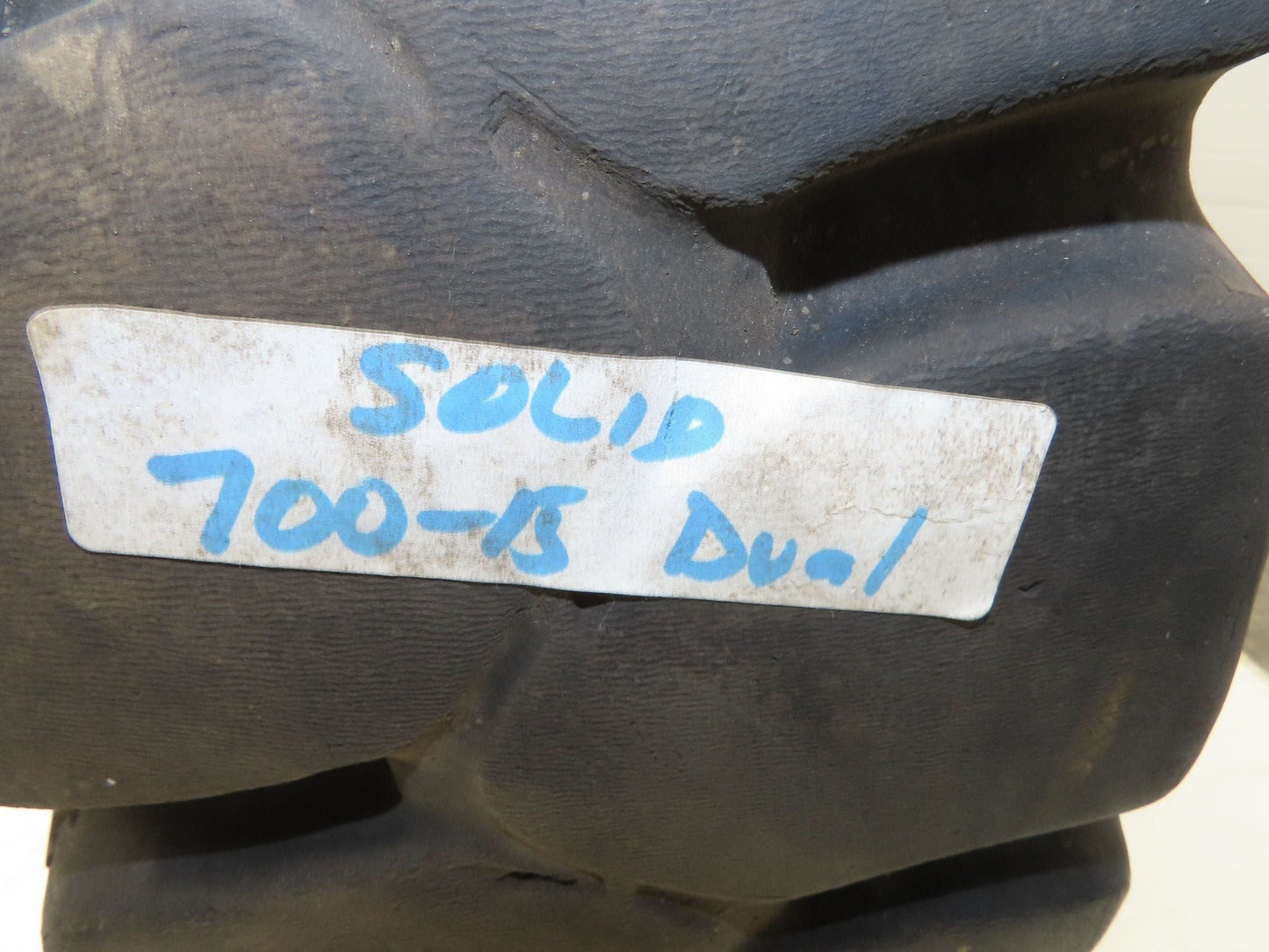 Bergougnan 28x7.00-15 Dual Forklift Tire Solid Traction Black 6-Lug Rim