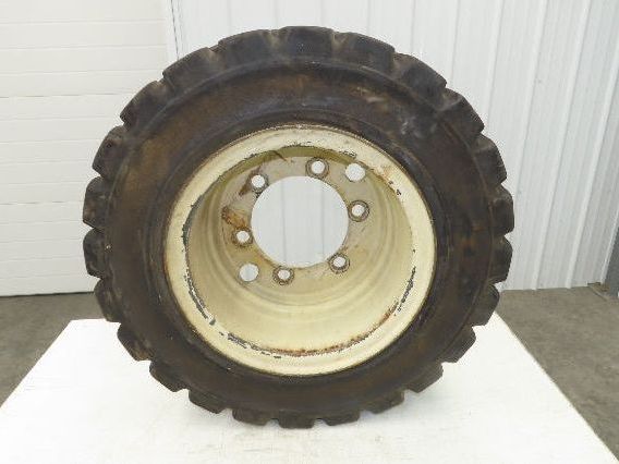 Bergougnan 28x7.00-15 Dual Forklift Tire Solid Traction Black 6-Lug Rim