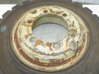 Bergougnan 28x7.00-15 Dual Forklift Tire Solid Traction Black 6-Lug Rim