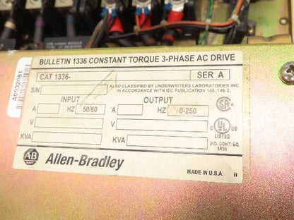 Allen Bradley 1336-B100-EOH-L3-S1 Variable Frequency AC Drive 100Hp 460V 3Ph VFD