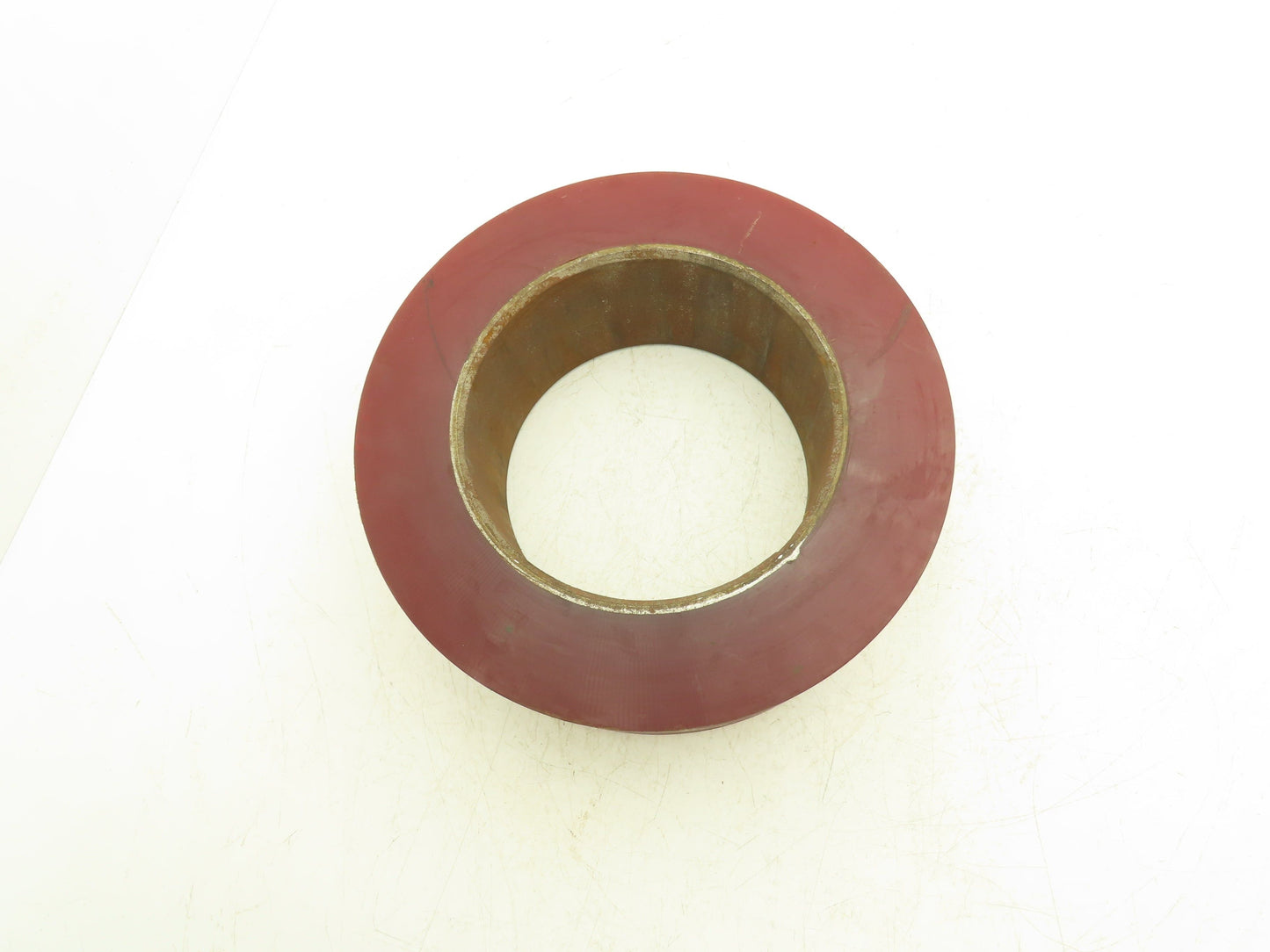 13"x 4-1/2"x 8" Press-On Forklift Tire Polyurethane Smooth Red Square Edge