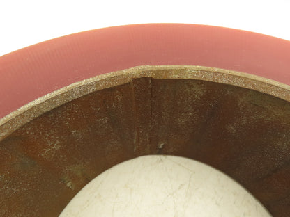 13"x 4-1/2"x 8" Press-On Forklift Tire Polyurethane Smooth Red Square Edge