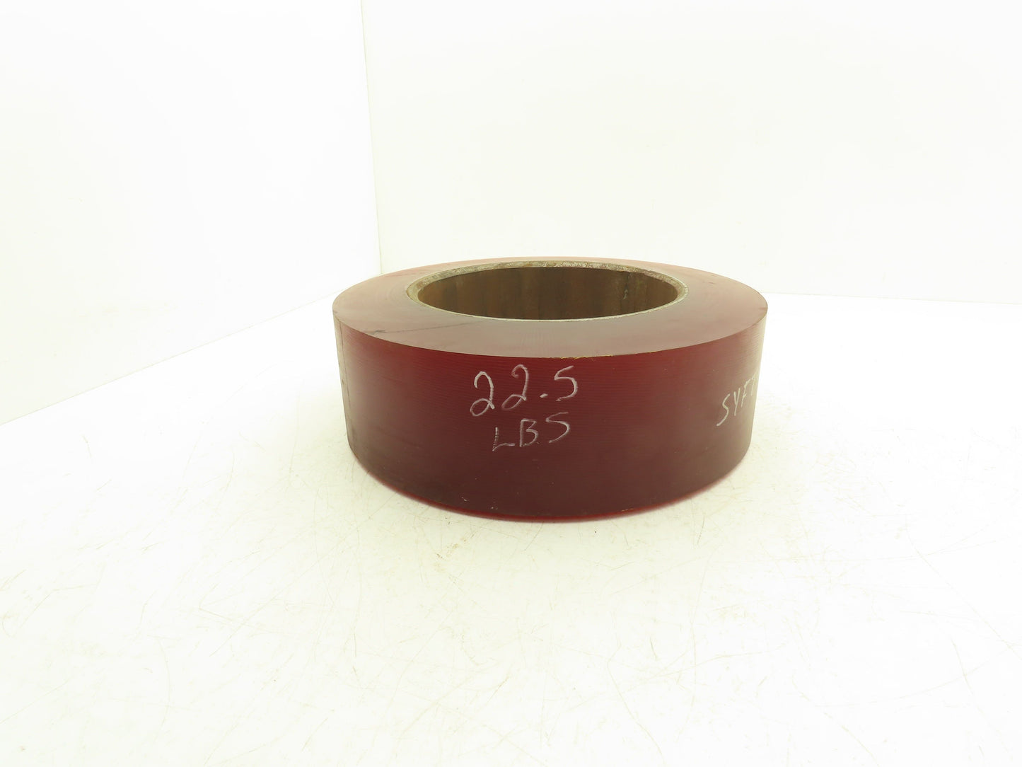 13"x 4-1/2"x 8" Press-On Forklift Tire Polyurethane Smooth Red Square Edge