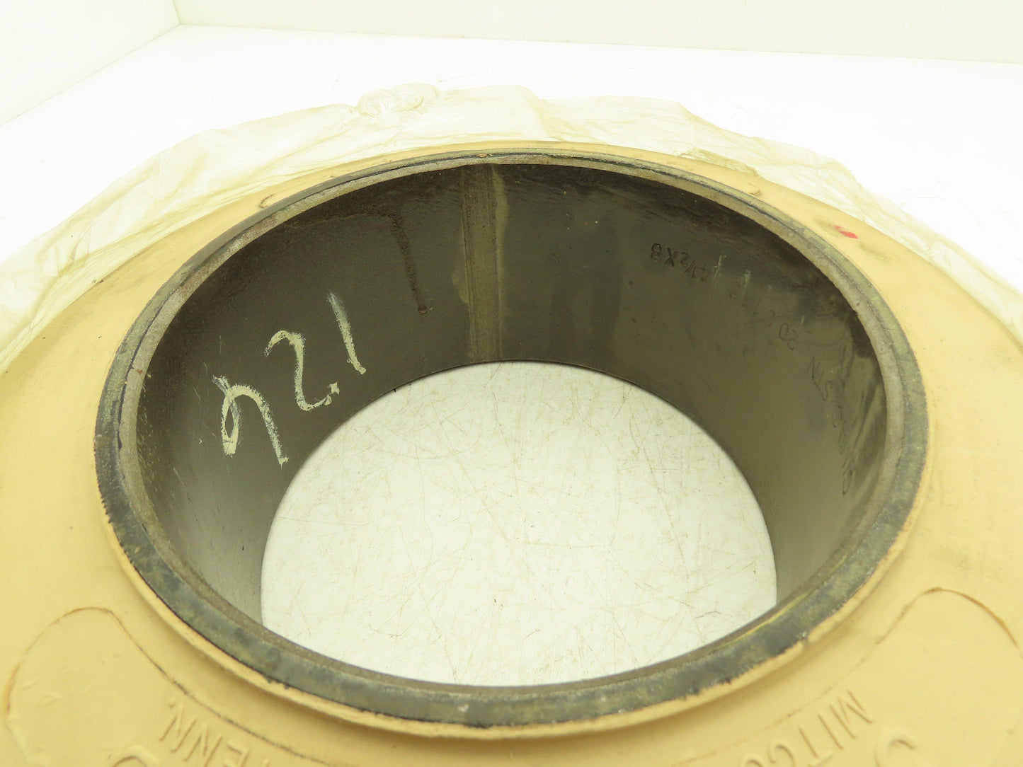 Mitco 13-1/2x4-1/2x8 Super Solid Press-On Forklift Tire Smooth Non-Marking White