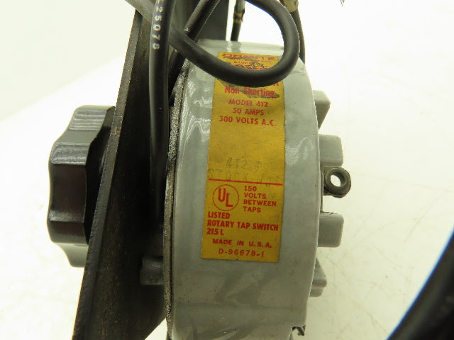 Ohmite 412-6 Rotary Power Tap Switch 50A 300vAC Non-Shorting 6-Position