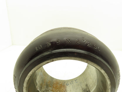 Superior 10x5x6-1/2 Press-On Forklift Tire Polyurethane Smooth Cushothane Black