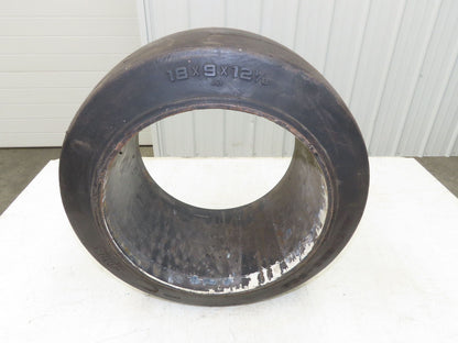 Clark 18x9x12-1/8 Press-On Forklift Tire Solid Smooth Black