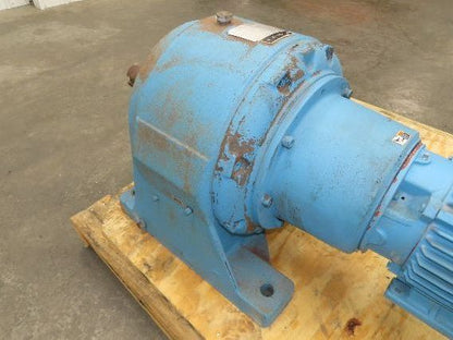 Link-Belt Inline Gearmotor 130:1 Reducer 13.5rpm 3Hp 460V 3PH Brake Motor 182TC