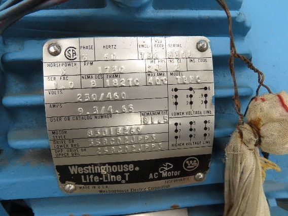 Link-Belt Inline Gearmotor 130:1 Reducer 13.5rpm 3Hp 460V 3PH Brake Motor 182TC