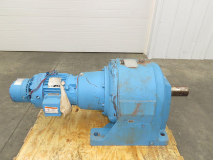 Link-Belt Inline Gearmotor 130:1 Reducer 13.5rpm 3Hp 460V 3PH Brake Motor 182TC