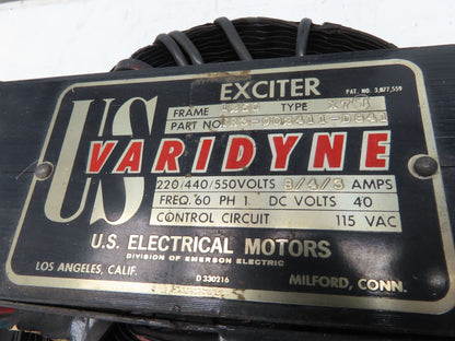 US Varidyne XR3-902411-D841 Exciter 22/440/550v 8/4/3amp 1Ph 1250 Frame 40vDC