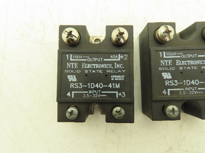 NTE Electronics RS3-1D40-41M Solid State Relay 40A 3.5-32VDC Coil Lot of 2