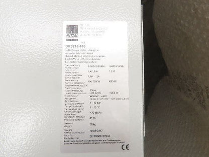 Rittal SK3216.480 Electrical Enclosure Air Water Heat Exchanger 7kw 480V