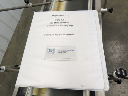 Superior F201.5 Inkjet Coding Conveyor 14"x54"L Variable Speed 115V Cleated Belt