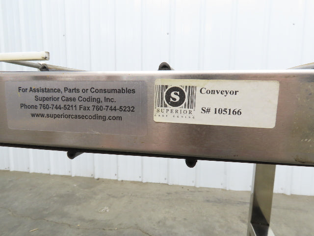 Superior F201.5 Inkjet Coding Conveyor 14"x54"L Variable Speed 115V Cleated Belt