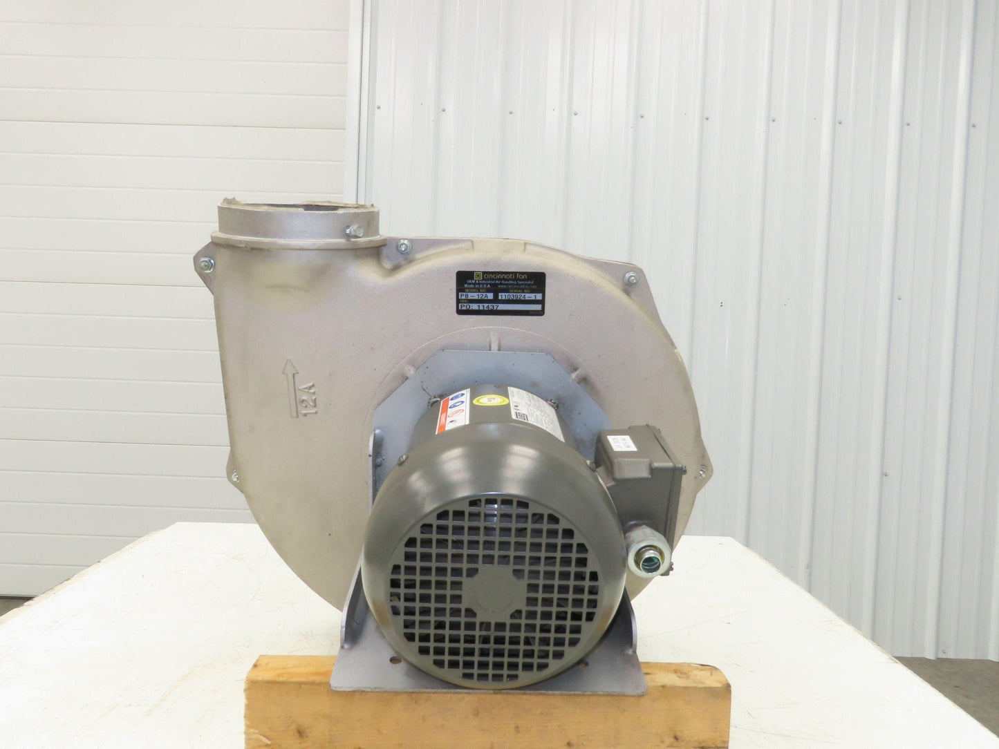 Cincinnati Fan PB-12A Centrifugal Pressure Blower 800cfm 2"SP 230/460v 3Ph 1Hp