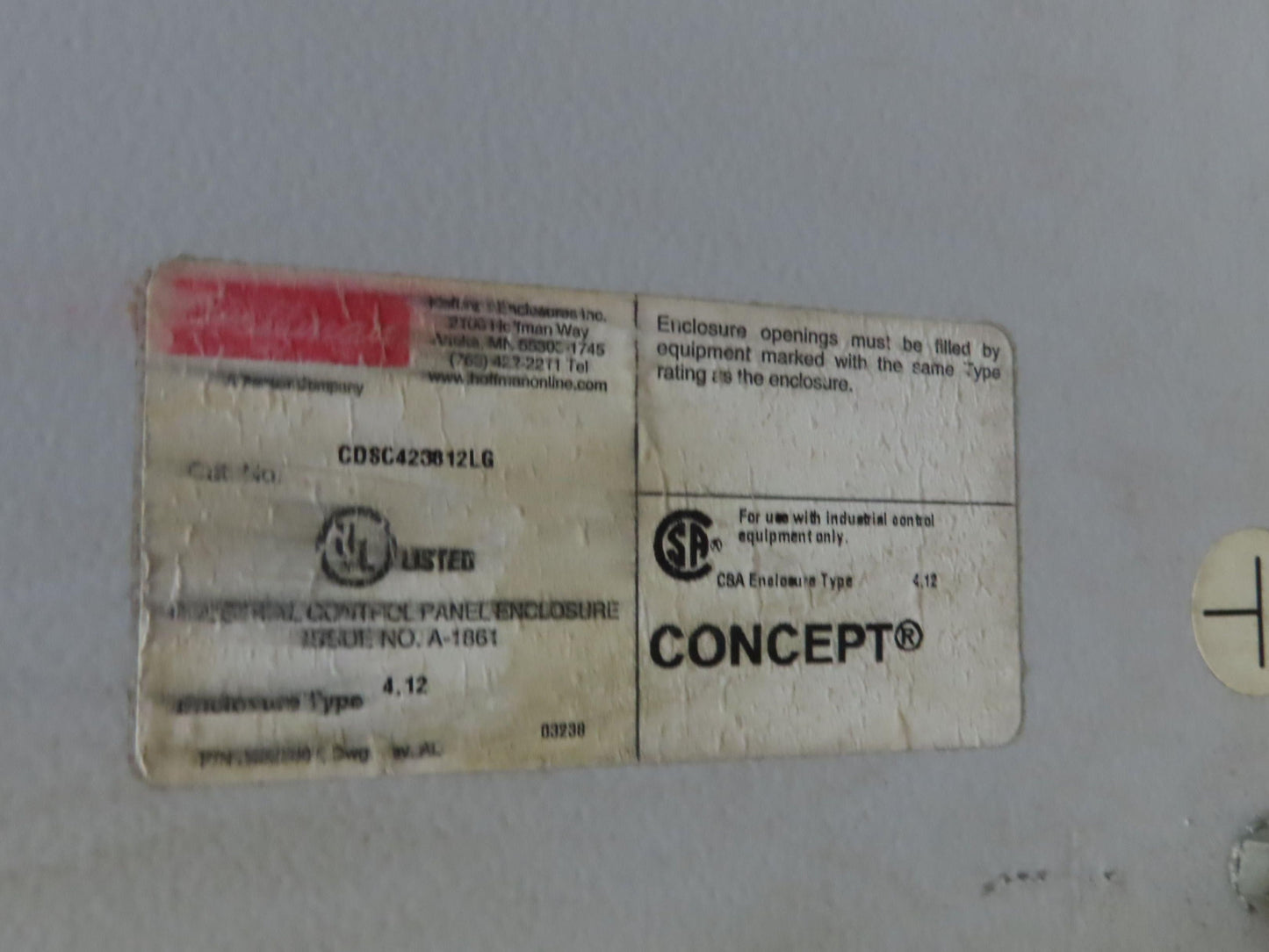 Hoffman CDSC423612LP Concepts Freestanding Electrical Enclosure 42x36x12" 30A