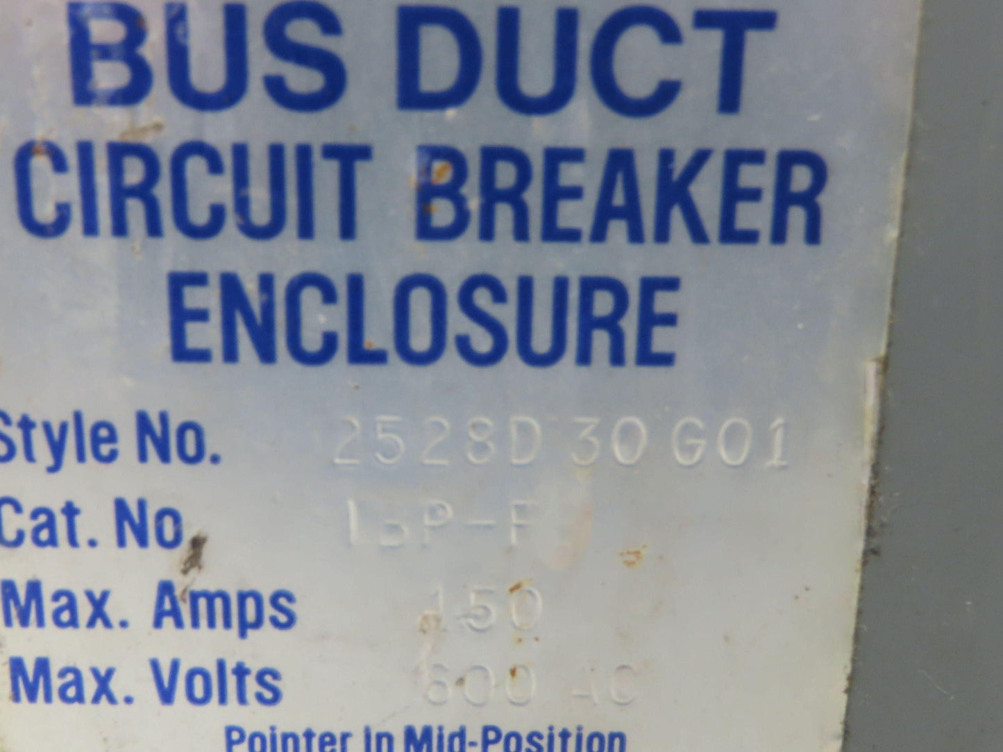 Westinghouse Busway Disconnect Switch Bus Plug 25A 600VAC 3PH 3W