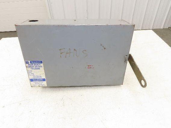 Westinghouse Busway Disconnect Switch Bus Plug 30A 600VAC 3PH 3W